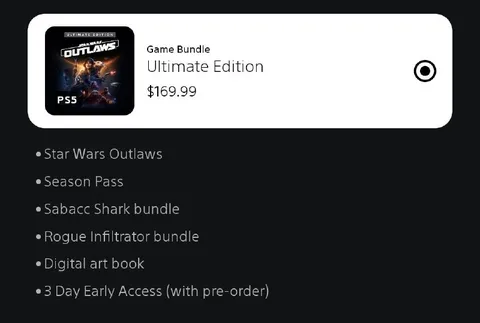 Star Wars Outlaws $169.99 Bundle