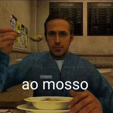 Ao mosso tomando sopa