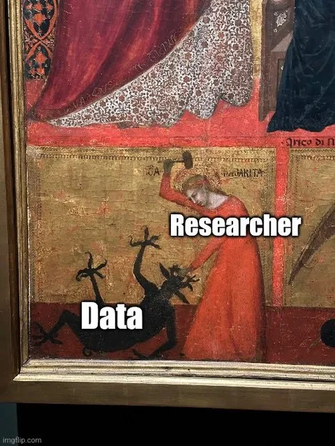 Researcher Reaching for Data
