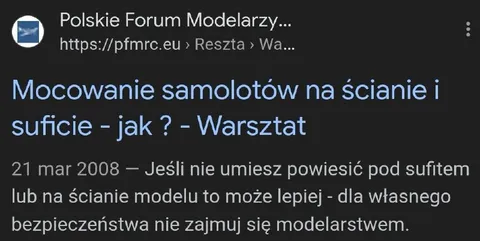 Mocowanie samolotów na ścianie