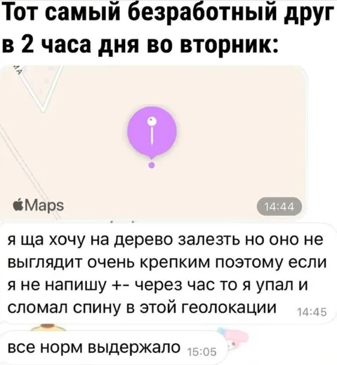 Безработный друг во вторник