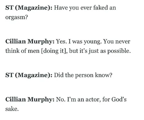 Cillian Murphy Fake Interview Answer