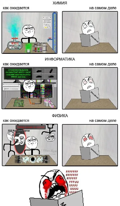 Ожидание и реальность по предметам