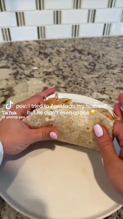 Husband Eats the April Fools Burrito