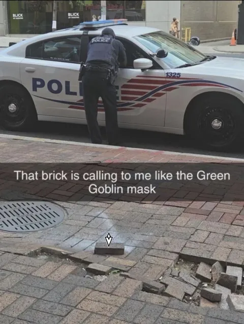Brick Calling Like Green Goblin