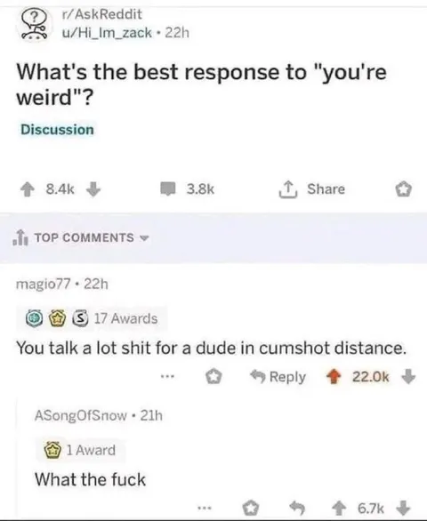 Best Response to You're Weird