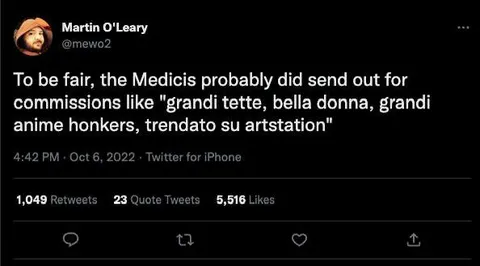 Medici Art Commission Tweet
