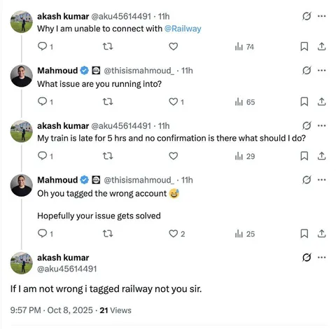 Tagged the Wrong Railway Account