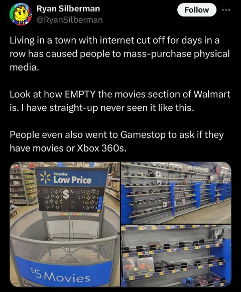 Walmart Movies Section Completely Empty