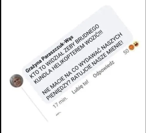 Brudny kundel helikopterem