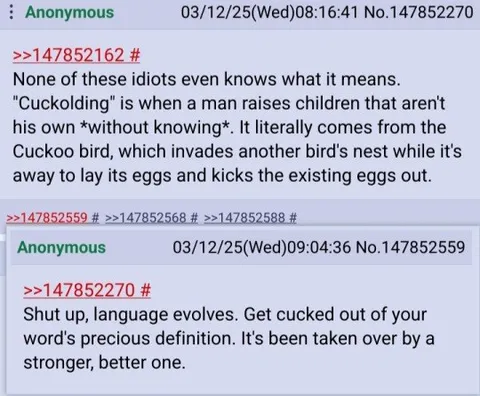 Language Evolves, Get Cucked