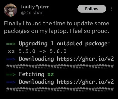 Proudly Updating One Package