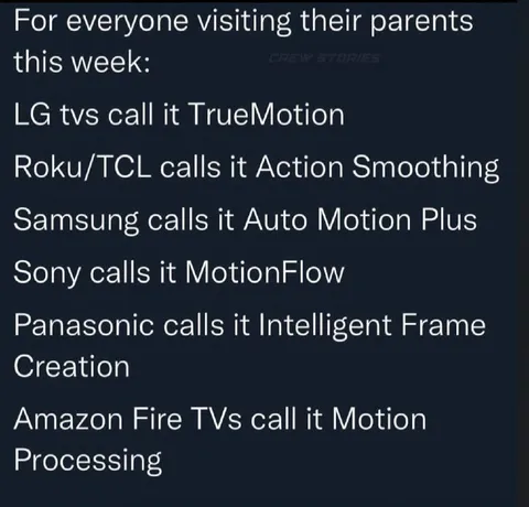 Every TV Calls It Something Different