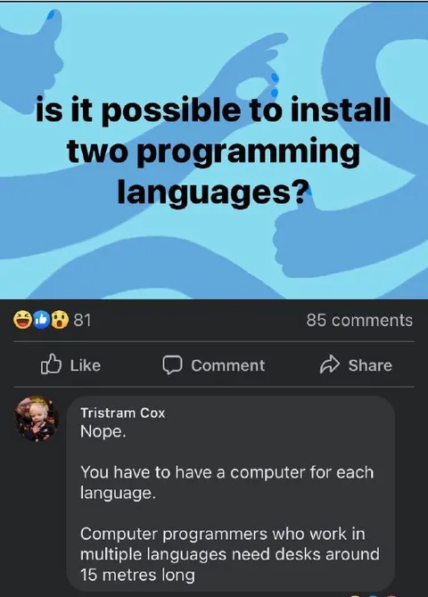 Two Programming Languages Need Two Computers