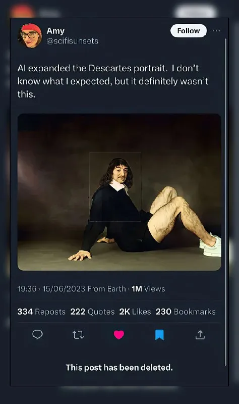 AI Expanded Descartes Portrait