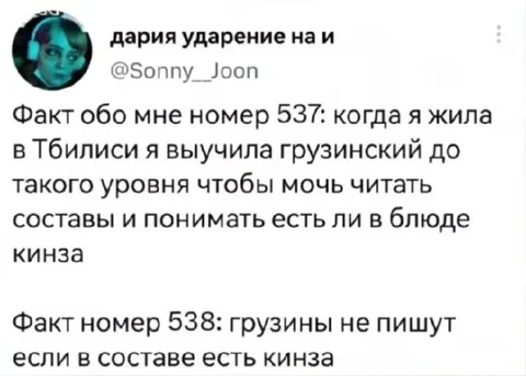 Факты о грузинской кинзе
