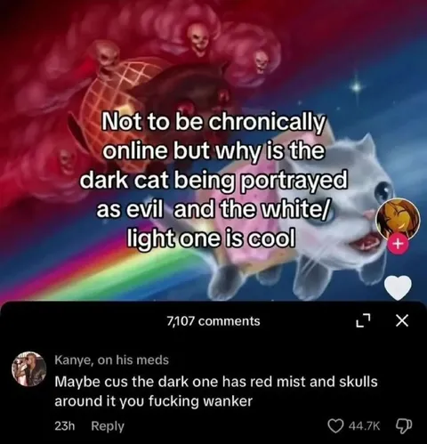 Dark Cat Has Red Mist