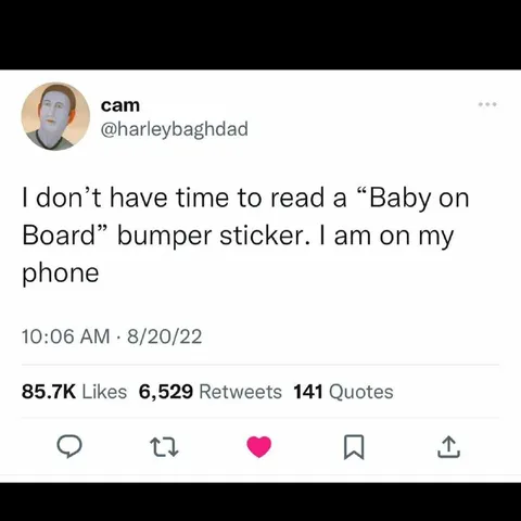No Time to Read Baby on Board