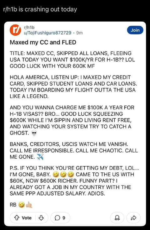 Maxed Credit Card and Fled