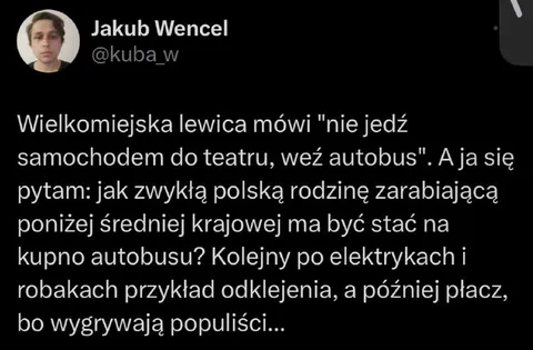 Autobus zamiast samochodu do teatru