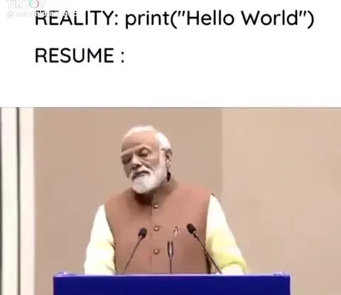 Reality print Hello World resume