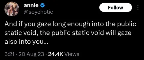Gazing Into the Static Void