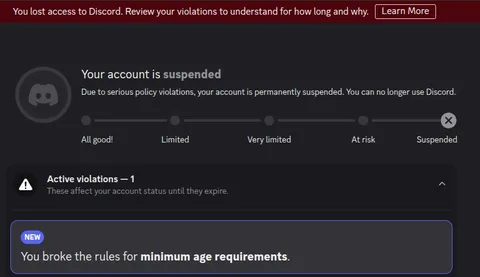 Discord Suspended for Being Too Young