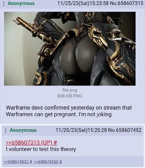 Warframes Can Get Pregnant