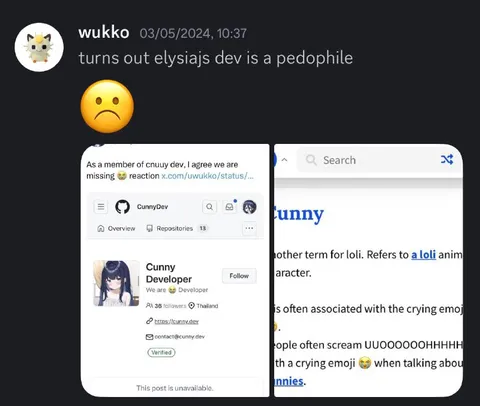ElysiaJS developer allegations