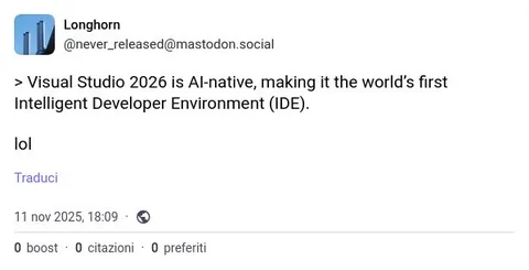 Visual Studio 2026 AI-native joke