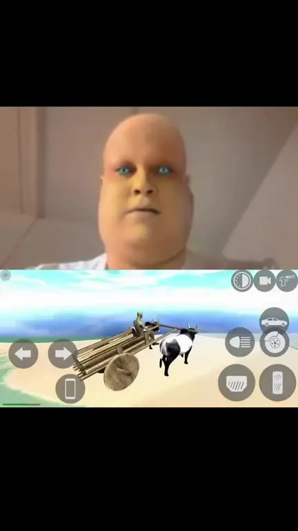 Бык тащит телегу в небо