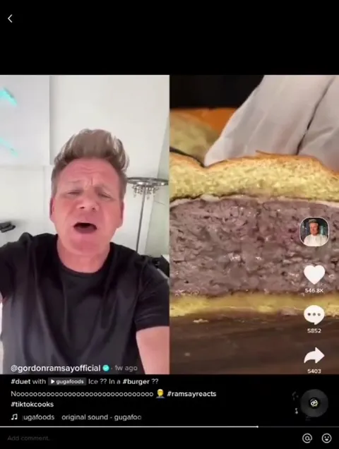 Gordon Ramsay Reacts to an Ice Burger