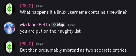 Linux Username Naughty List