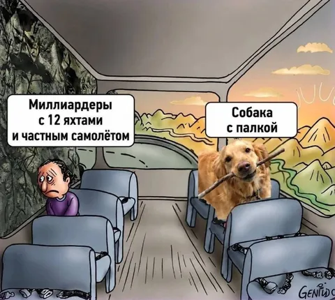 Миллиардеры и собака в самолёте