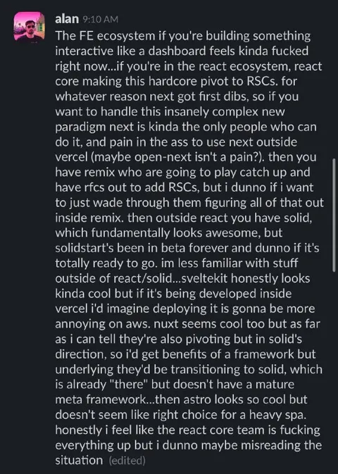 React Ecosystem Decision Paralysis