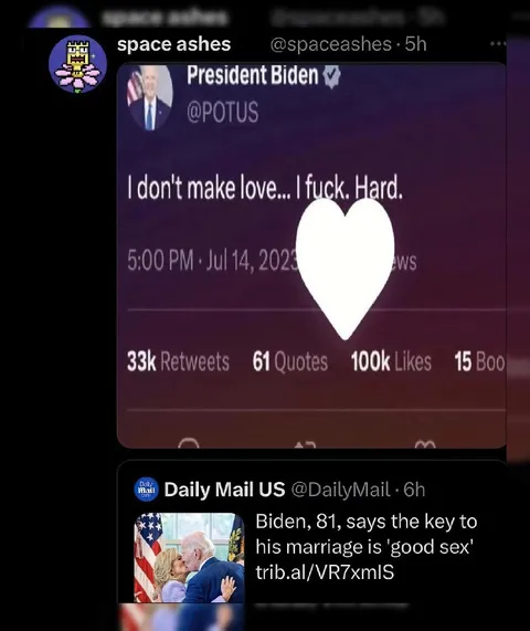 Biden Says He Fucks Hard