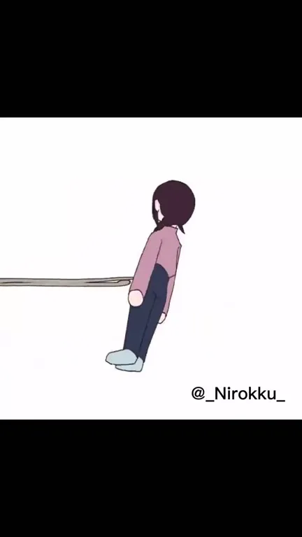 Девушка, которую толкают палкой