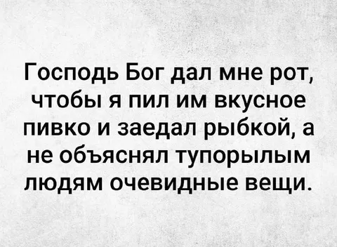 Очевидные вещи и пивко
