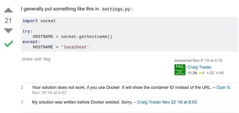 Docker Hostname Stack Overflow Fix