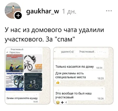 Участкового удалили за спам