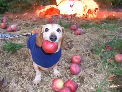 Собака и яблочный взрыв