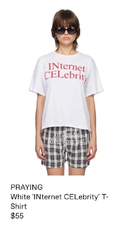 Internet Celebrity T-Shirt Listing