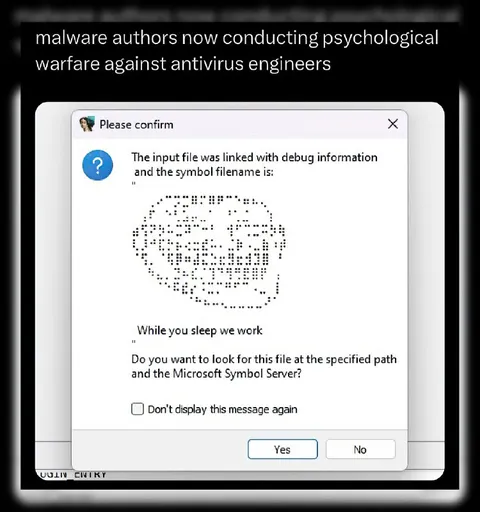 Malware Authors Psychological Warfare
