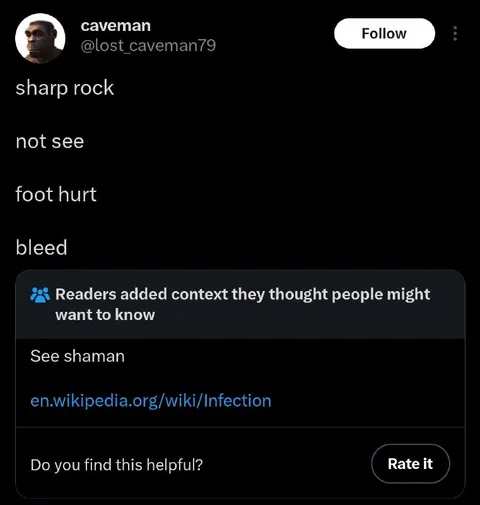 Caveman Sees Shaman for Foot Wound