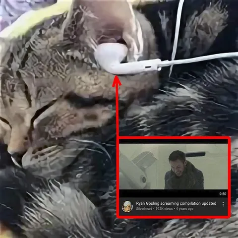 Cat Listening to Ryan Gosling Scream