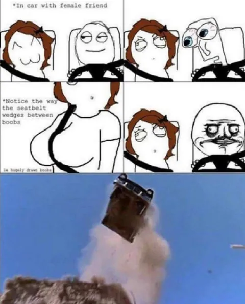 Seatbelt Between Boobs