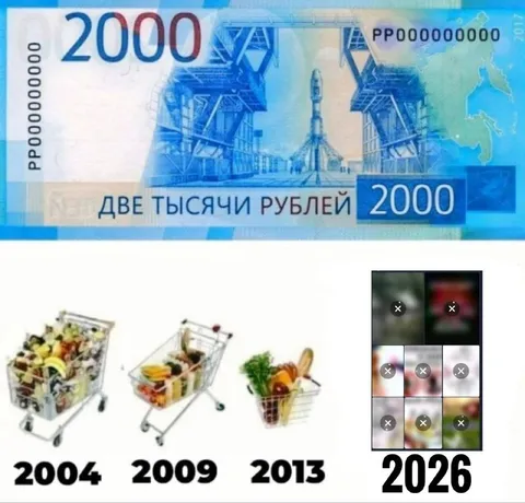 Две тысячи рублей и пустая корзина