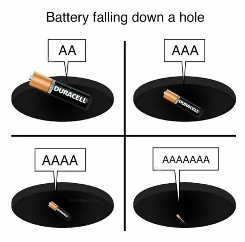 Battery Falling Down a Hole