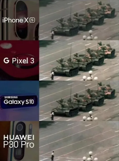 Phone Camera Tank Man Comparison