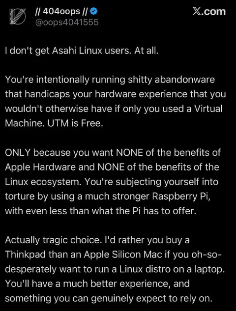 Asahi Linux Is a Tragic Choice
